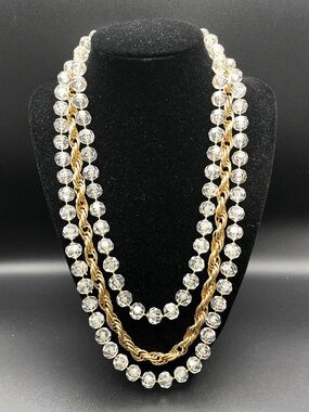 Sarah Coventry 1976 Vintage Golden Ice 3 Strand Necklace